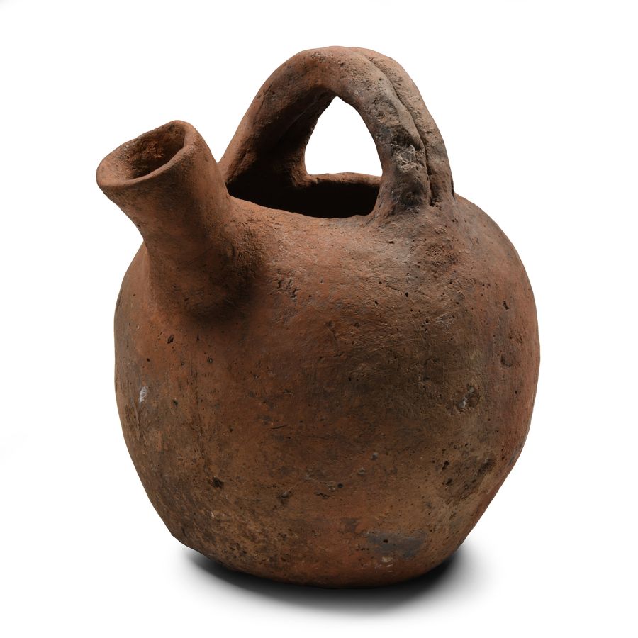 Western Asiatic Terracotta Vessel with Double Strap Handle