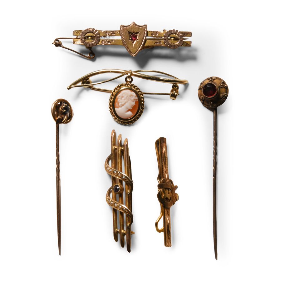 Gold Tie Pin and Bar Collection