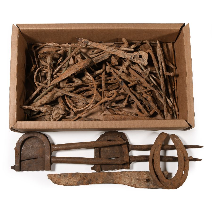 Roman Iron Arrowhead and Other Artefact Group