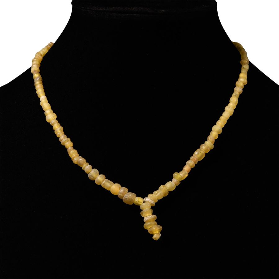 Roman Amber Glass Bead Necklace String