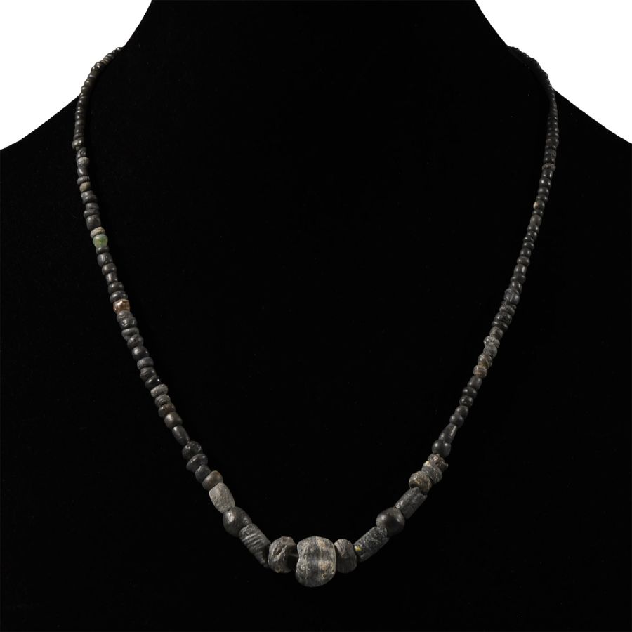 Roman Black Glass Bead Necklace String