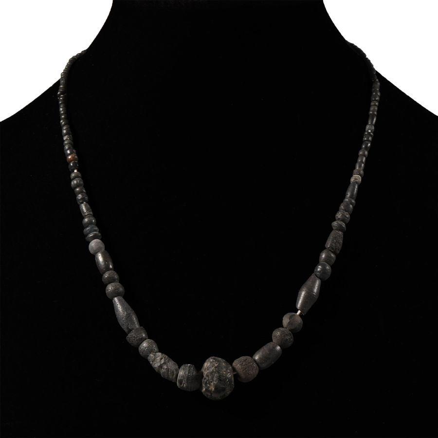 Roman Black Glass Bead Necklace String