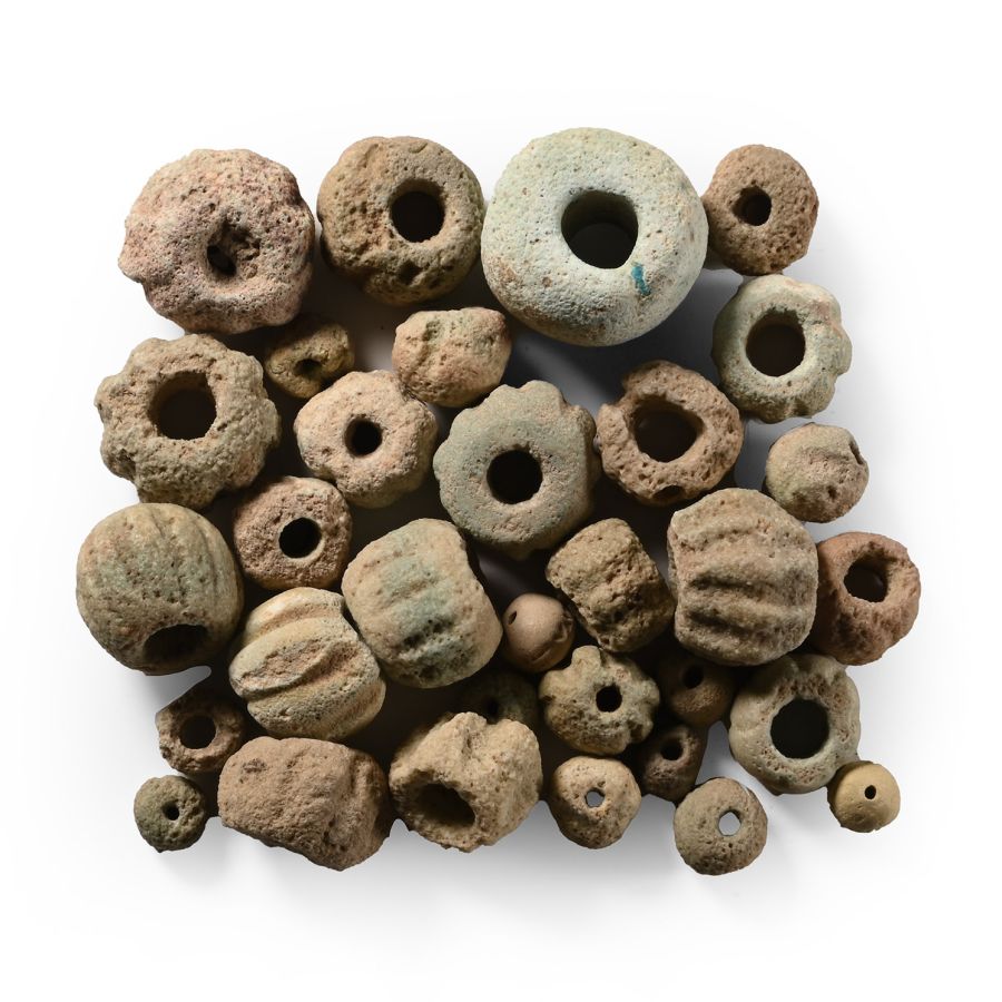 Egyptian Pottery Necklace Bead Group