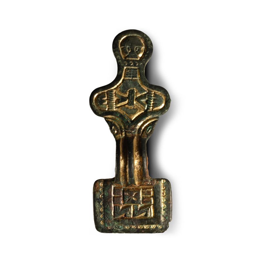 Anglo-Saxon Gilt Bronze Square-Headed Brooch