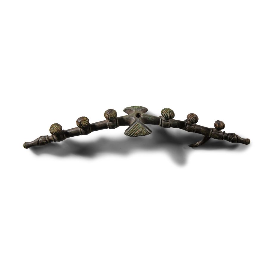 Viking Age Bronze Purse Bar with Zoomorphic Terminals