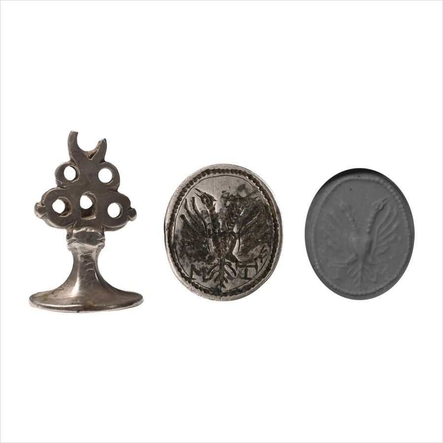 Stuart Period Silver Seal Matrix with Double-Headed Eagle for TM