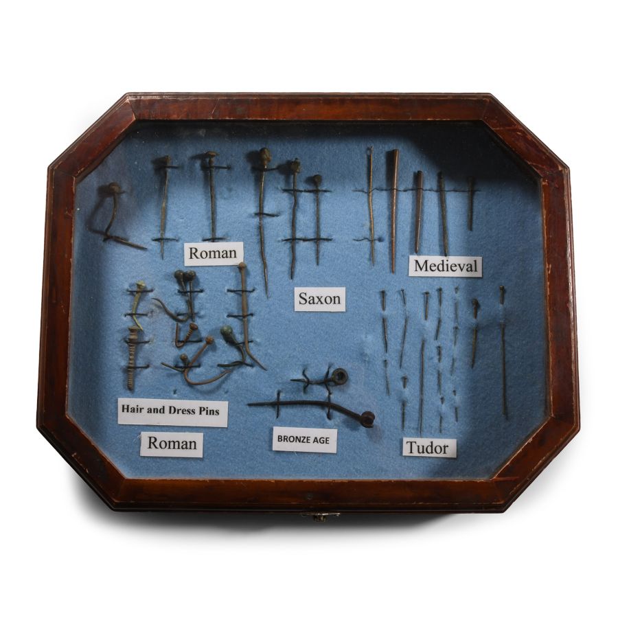 Cased Bronze Age, Medieval and Tudor 'Published' Hair and Dress Pin Collection
