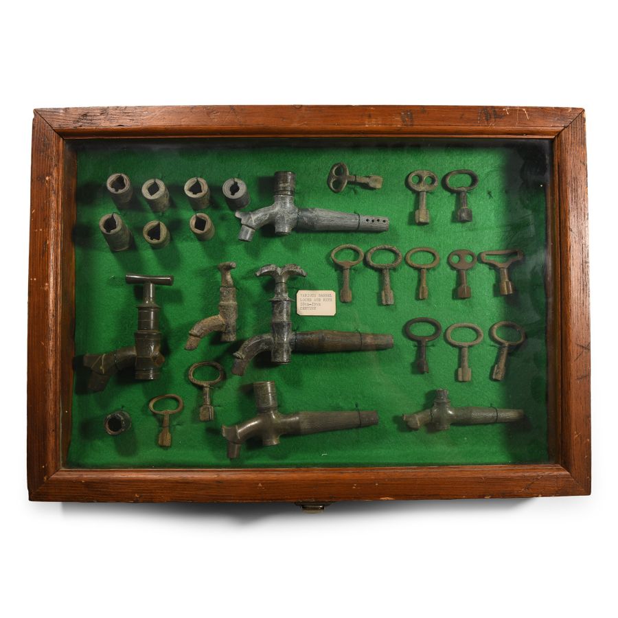 Cased Post Medieval 'Published' Beer Tap and Key Collection