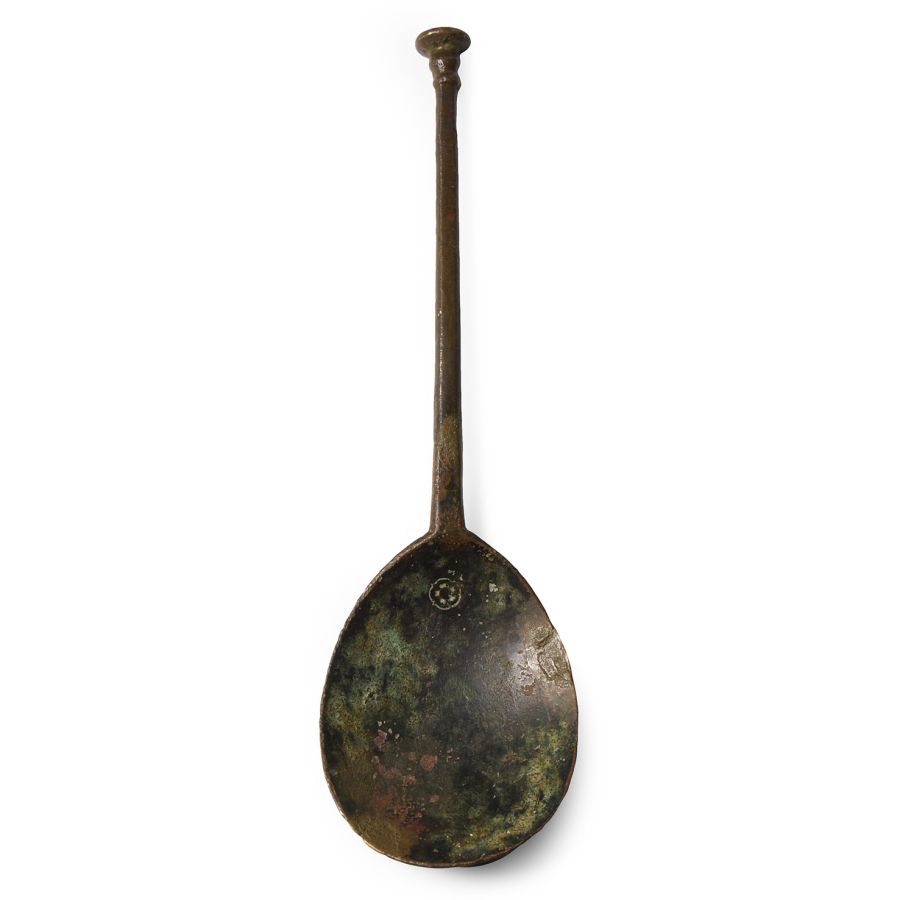 Tudor Bronze Spoon with Rose Maker's Mark