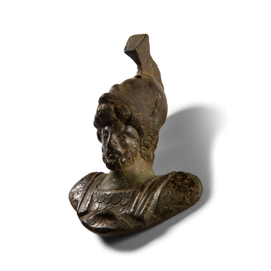 Roman Bronze Bust of Mars