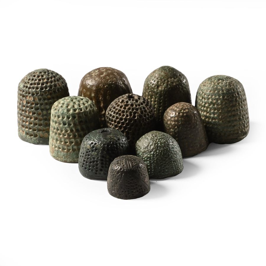 Medieval Bronze Beehive Thimble Collection
