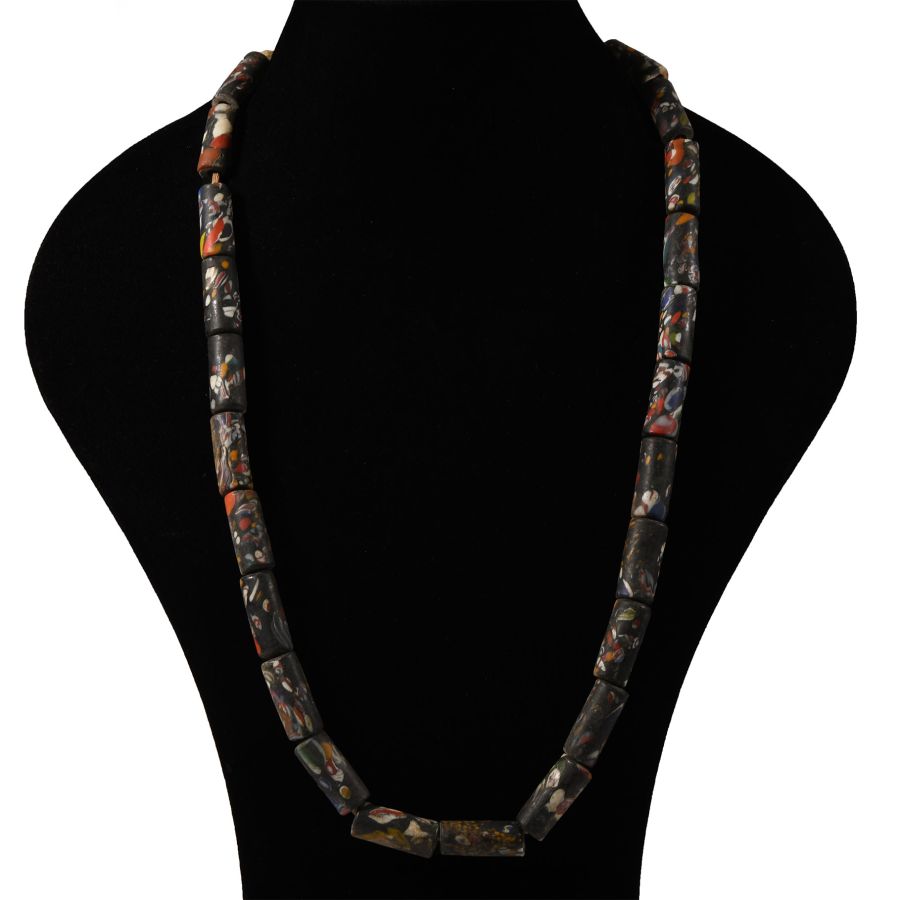 Tribal Mosaic Glass Bead Necklace