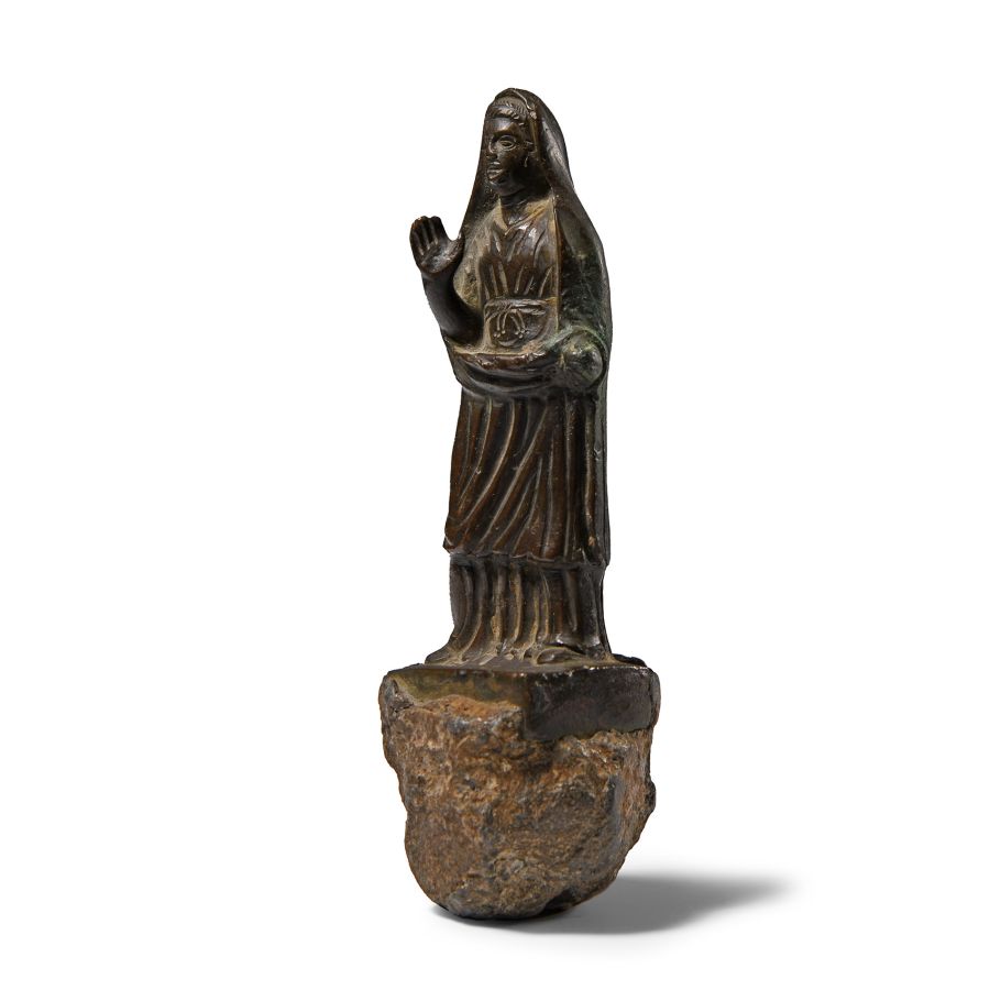 Graeco-Roman Bronze Statuette of a Draped Female