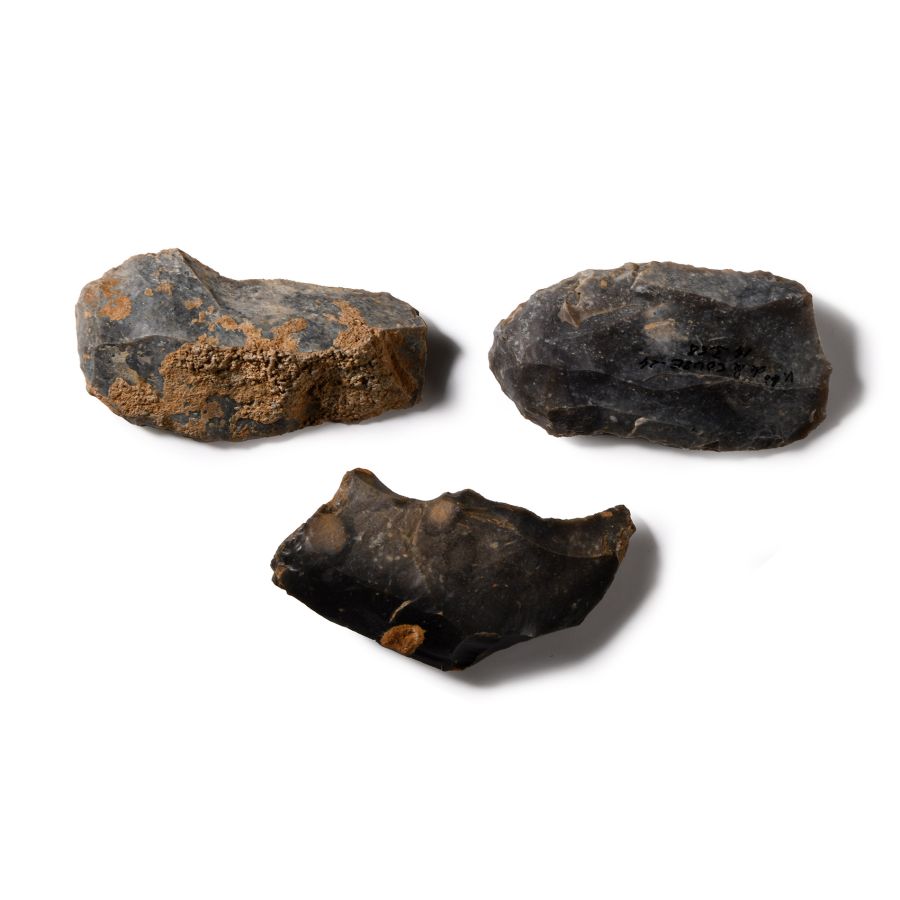 Stone Age Flint Scrapers and a Burin from the Famous La Gravette Site