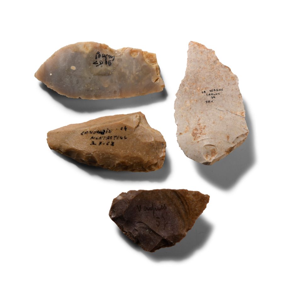 Stone Age Scrapers from Various locations of France Including Lamondie and Larlux