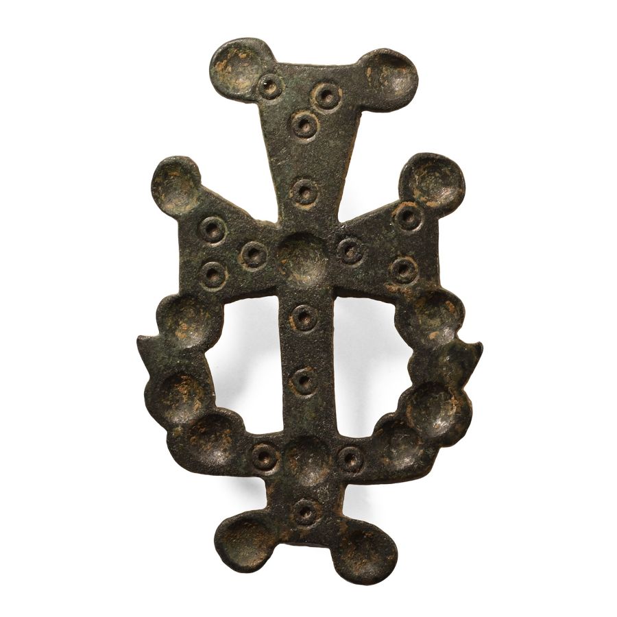 Byzantine Bronze Cross Brooch