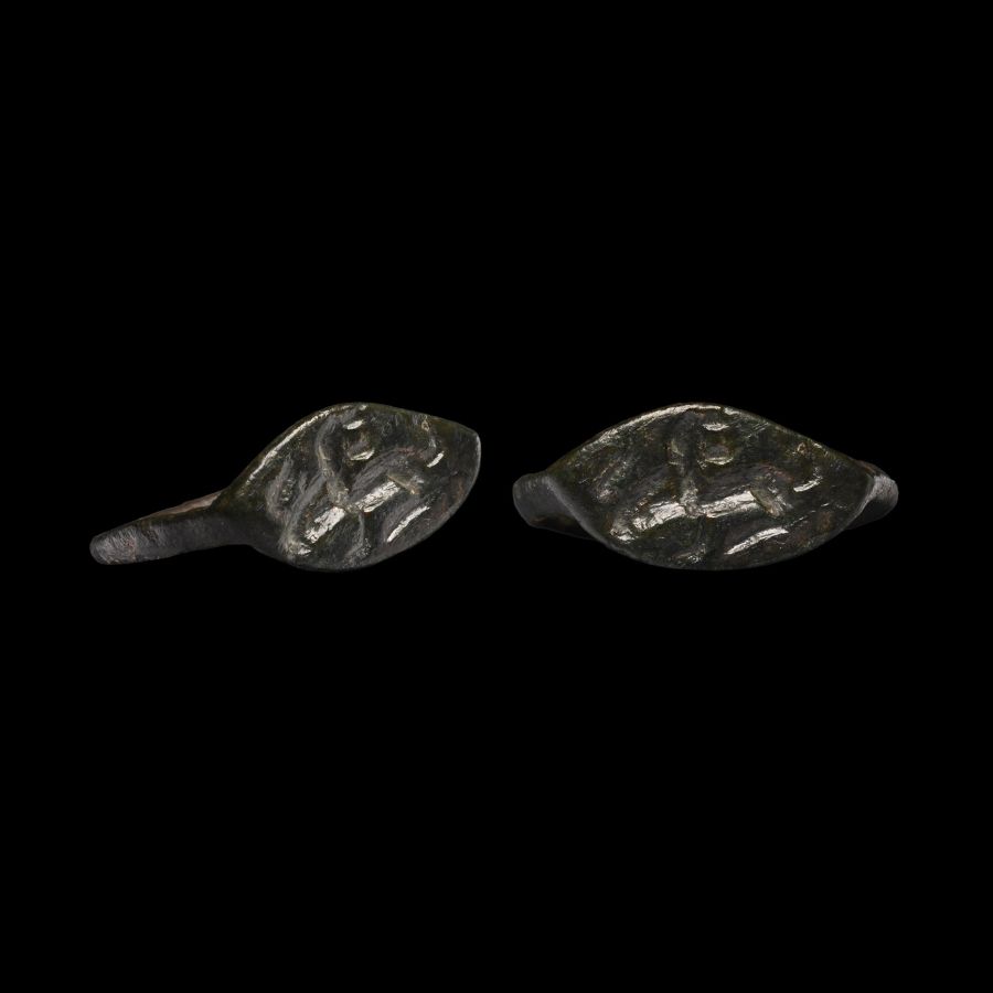 Roman Bronze Ring with Lion