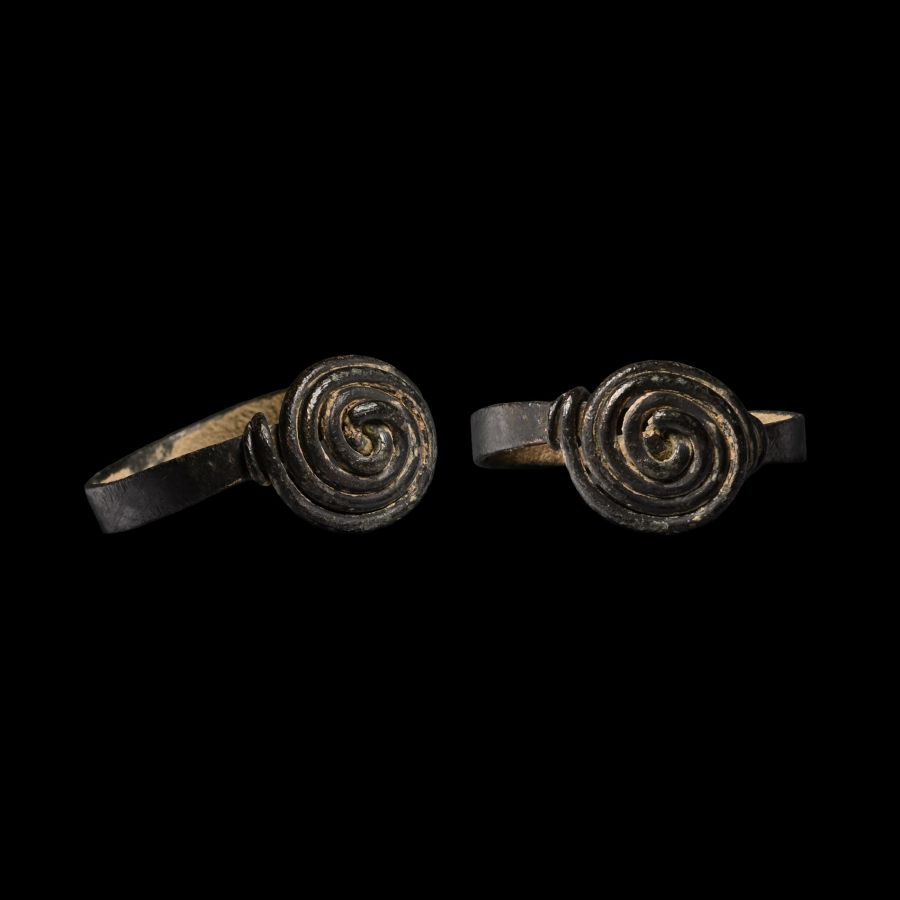 Saxon Period Bronze Ring with Coiled Bezel