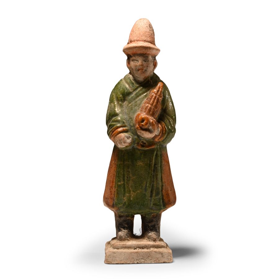 Chinese Ming Glazed Terracotta Attendant