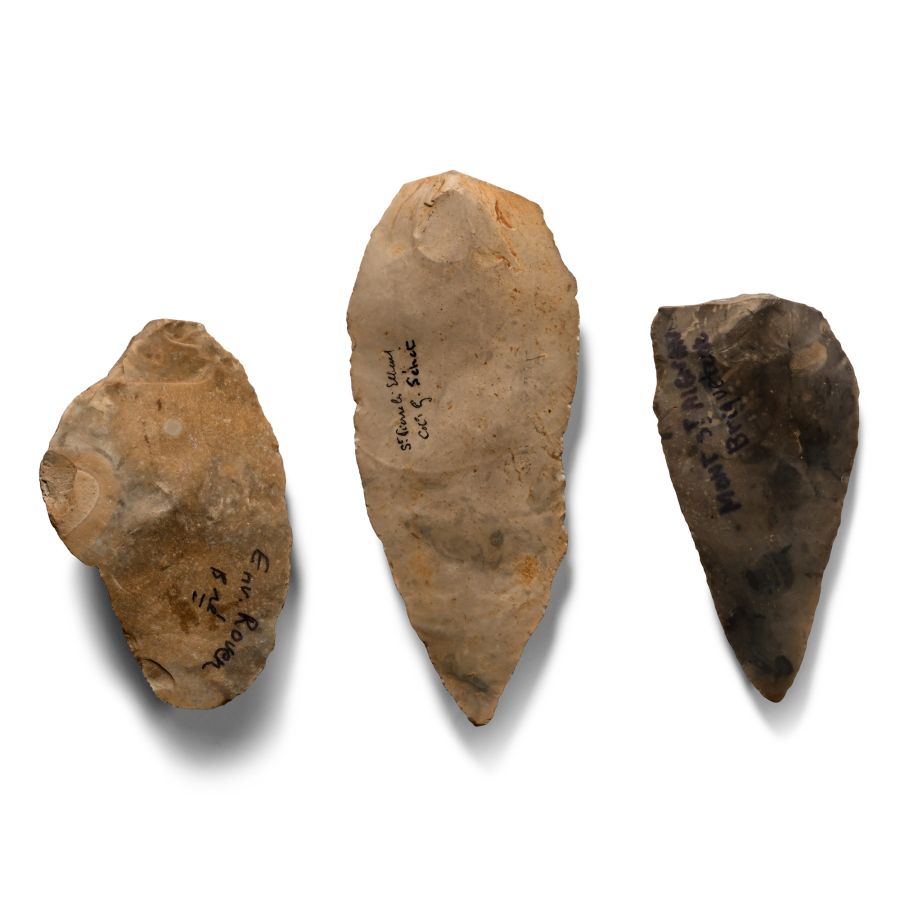 Stone Age Knapped Flint Handaxe Group