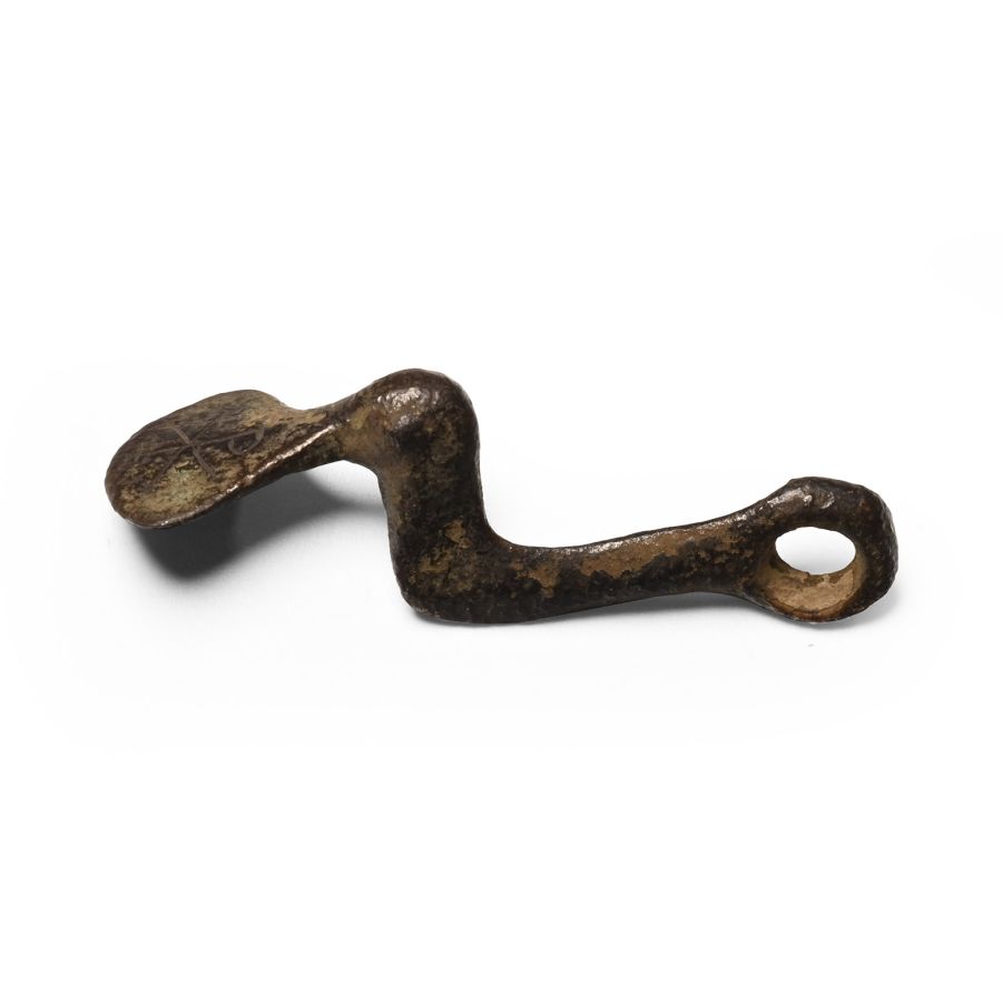 Byzantine Bronze Hanger with Chi Rho and Cross