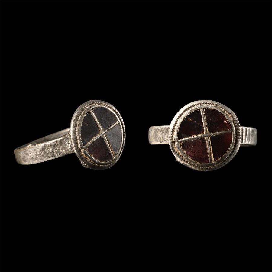 Merovingian Silver Ring with Garnets