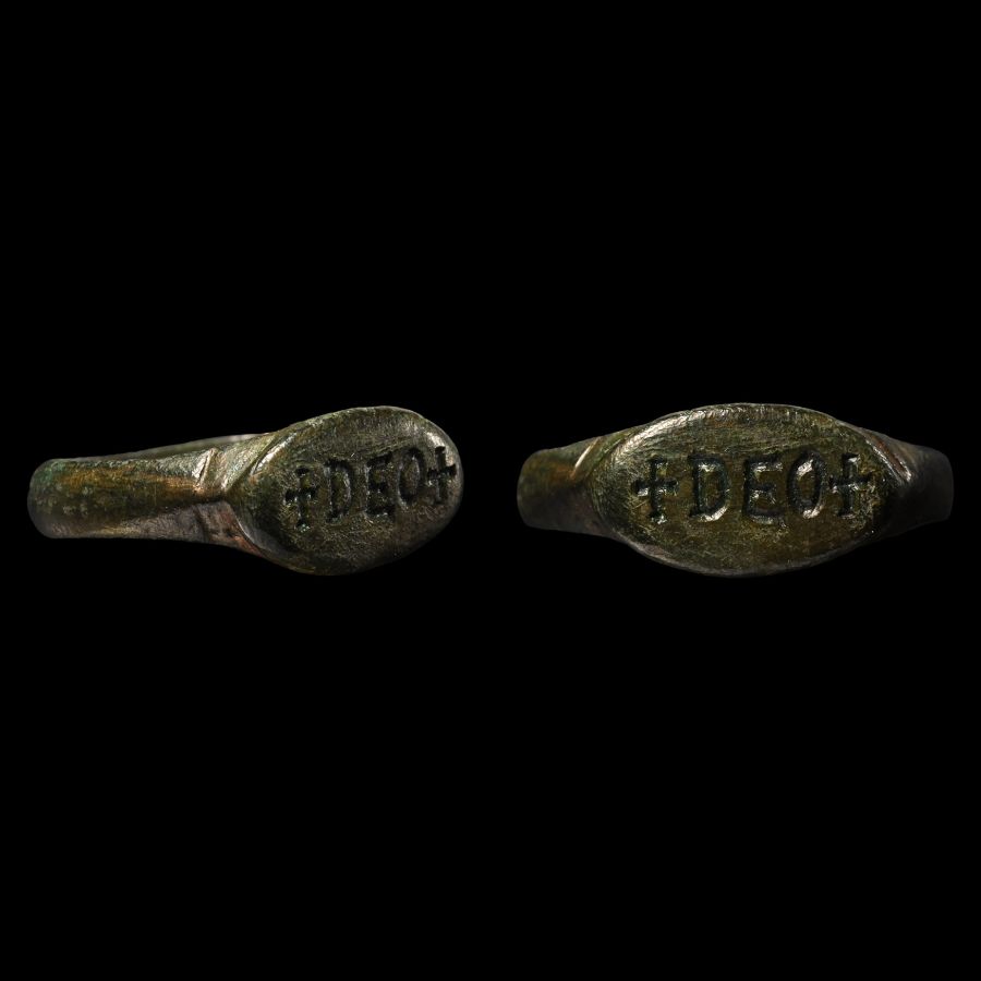 Roman Bronze Ring with DEO