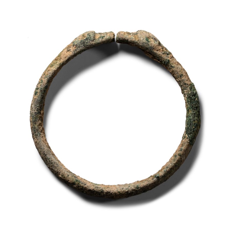 Western Asiatic Bronze Bracelet with Beast-Headed Terminals
