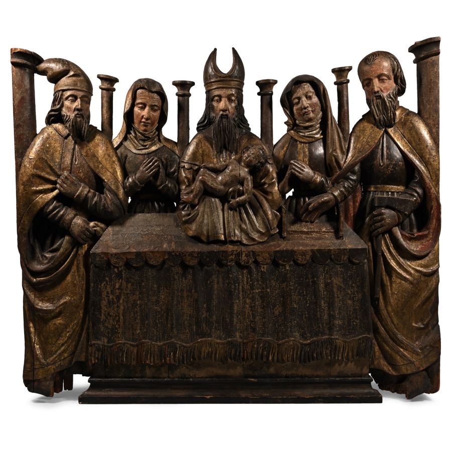 Large Renaissance Lime Wood Bas-Relief of The Presentation of Christ to the Temple