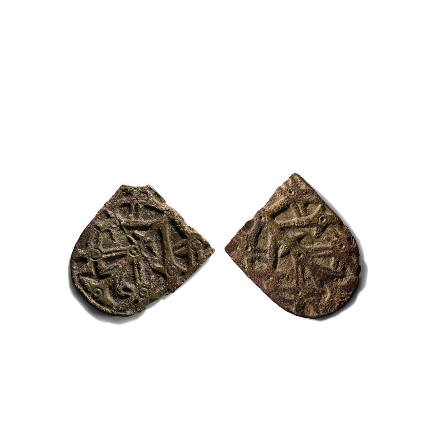 Very Large Anglo-Scandinavian Viking Bronze Trefoil Brooch Wing Pair