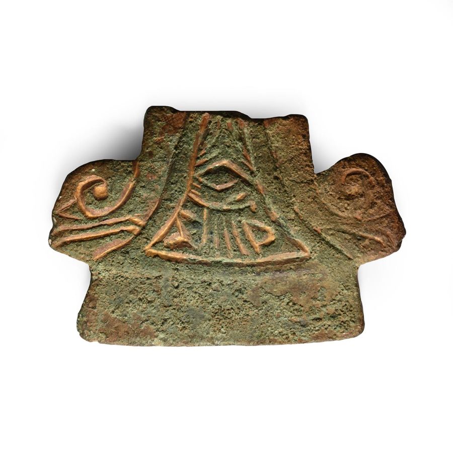 Massive Anglo-Saxon Gilt Bronze Cruciform Brooch Terminal