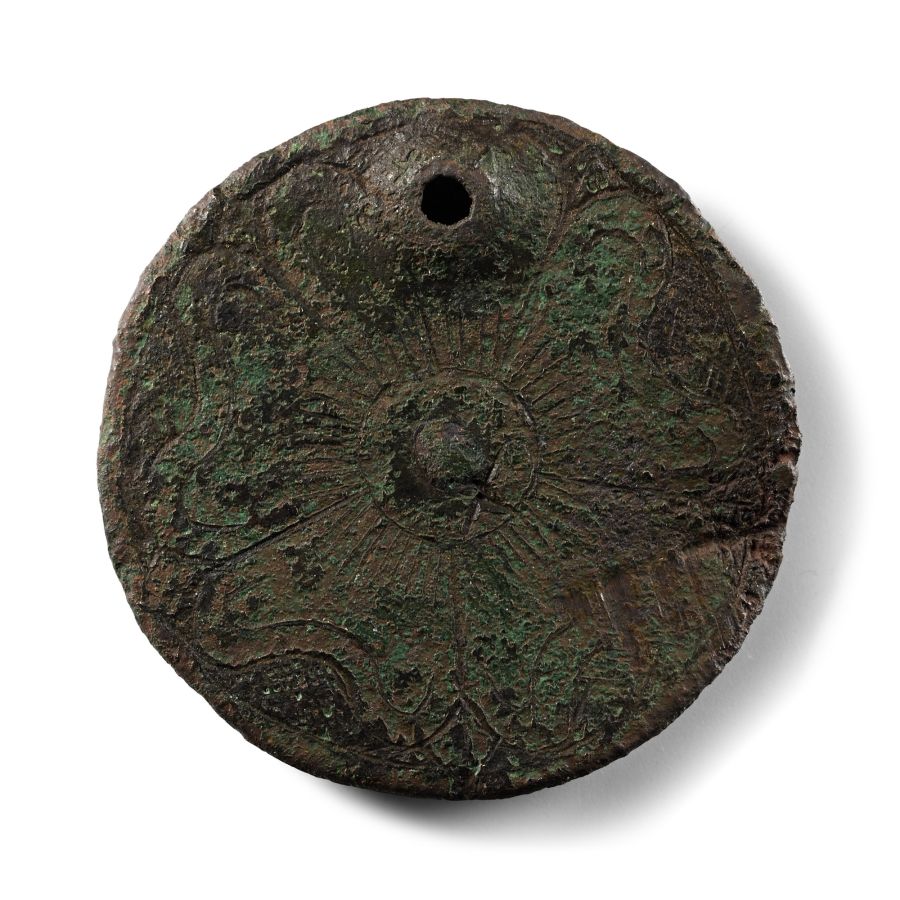 Medieval Bifacial Gilt Bronze Altar Cross Mount