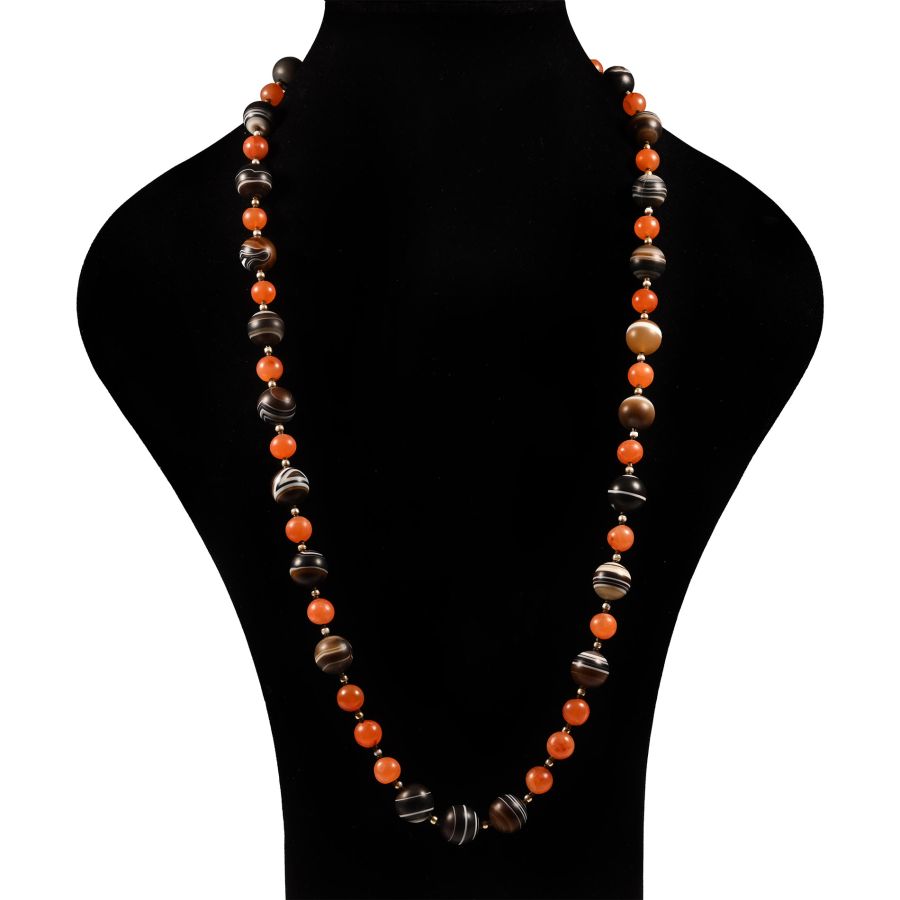 Banded Agate Bead Necklace