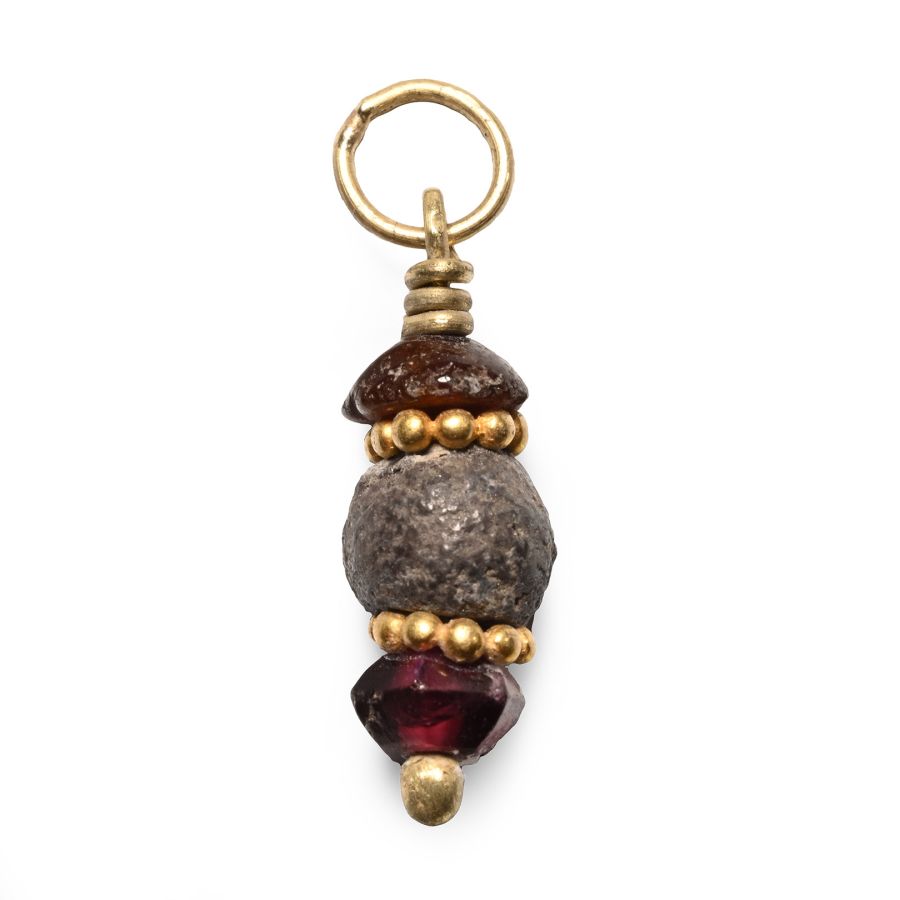 Western Asiatic Beaded and Gold Pendant
