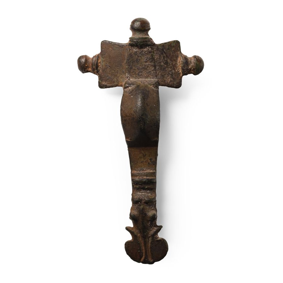Anglo-Saxon Bronze Cruciform Brooch with Horse-Head Terminal