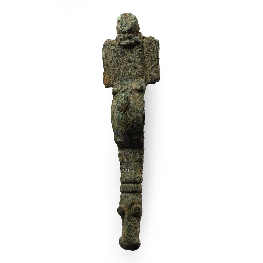 Anglo-Saxon Bronze Cruciform Brooch with Horse-Head Terminal