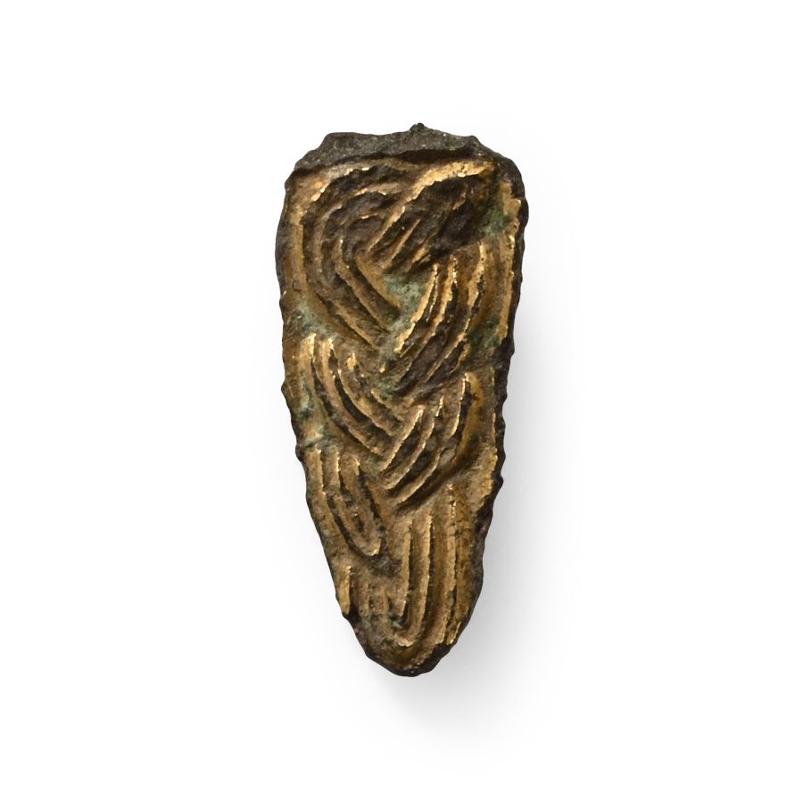 Anglo-Saxon Gilt Bronze Mount with Interlace