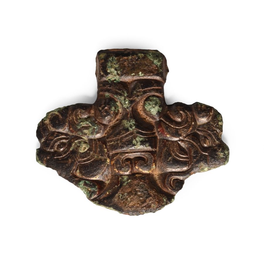 Anglo-Saxon Gilt Bronze Cruciform Brooch Terminal