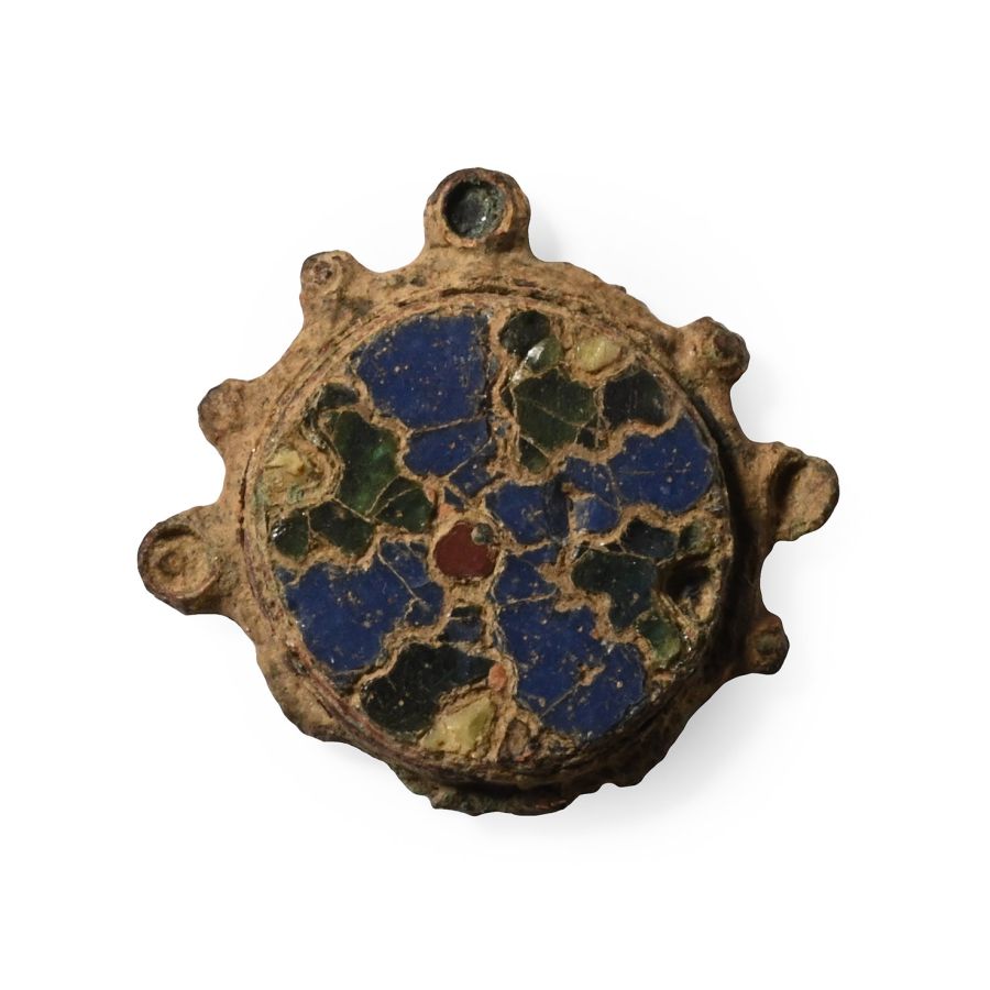 Late Anglo-Saxon Enamelled Gilt Bronze Cloisonne Brooch