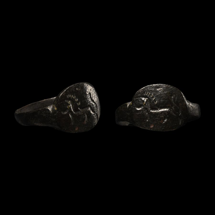 Roman Bronze Ring with Lion