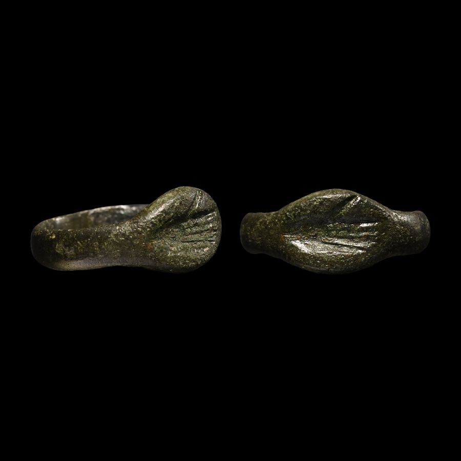 Roman Bronze Ring with Hand