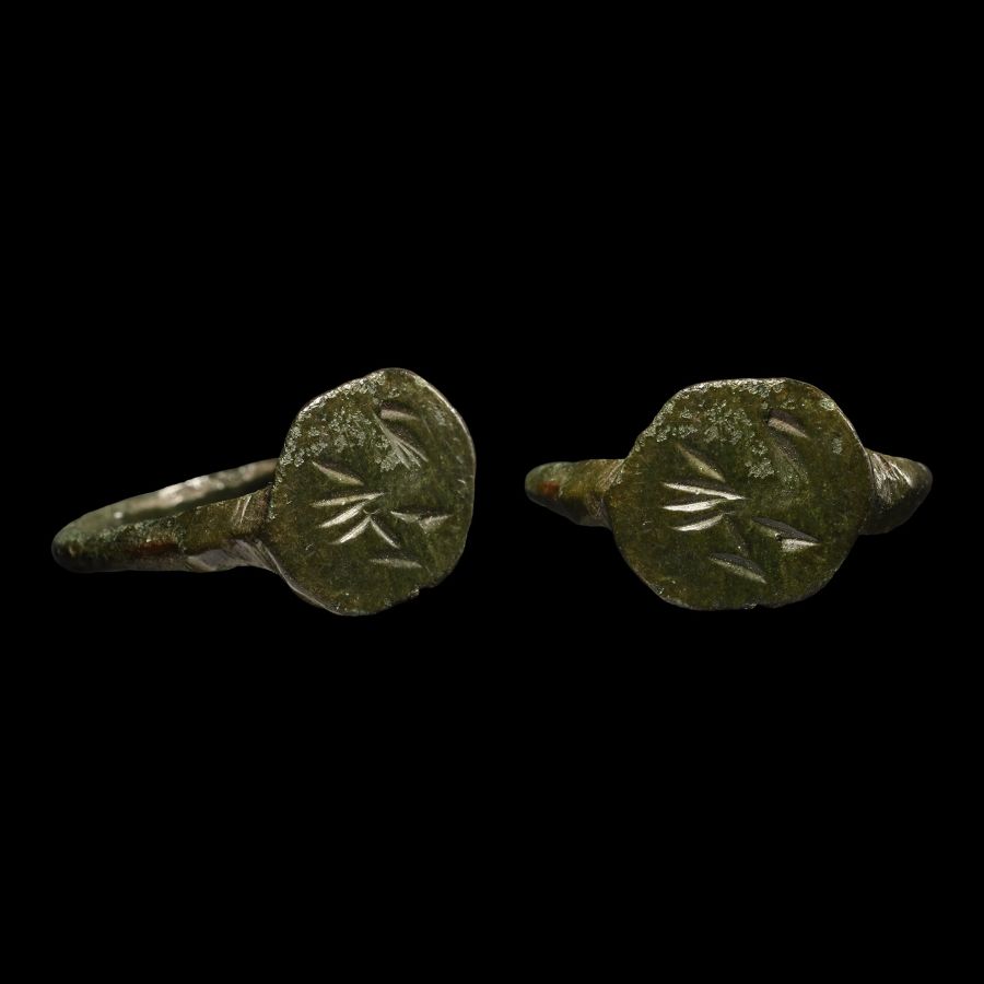 Byzantine Bronze Ring with Dove