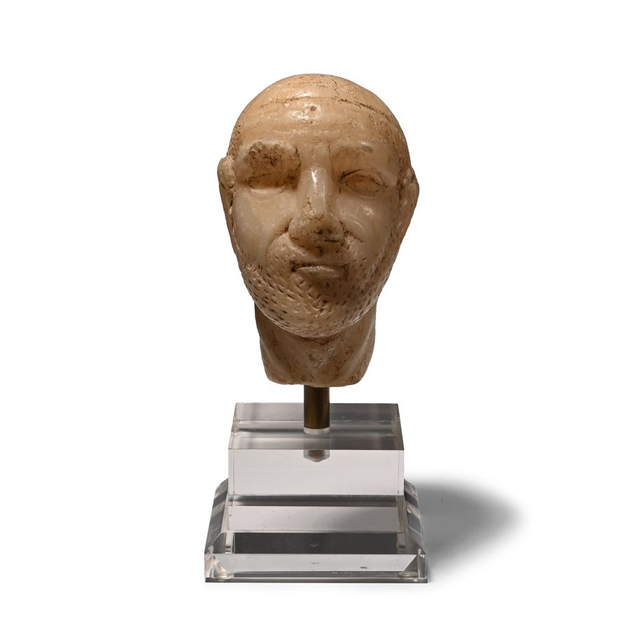 South Arabian Alabaster Male Head