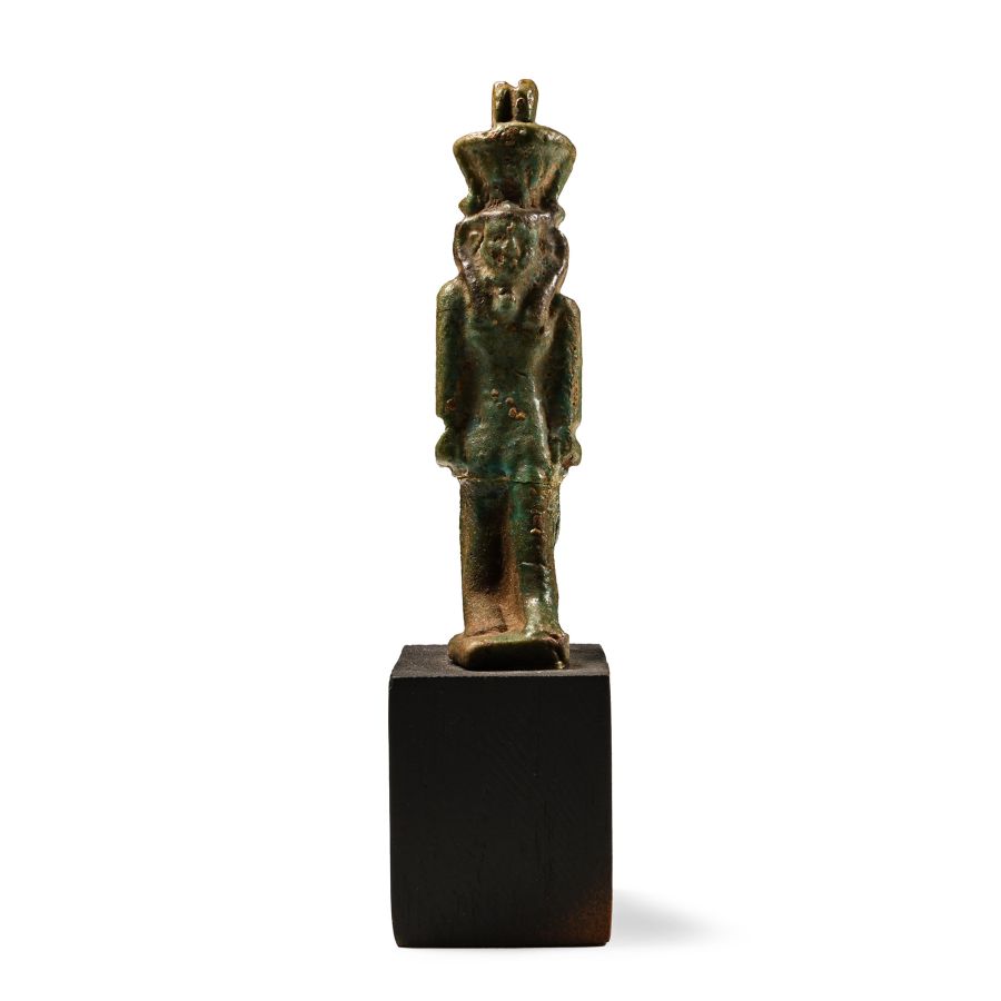 Egyptian Faience Figure of Nefertum
