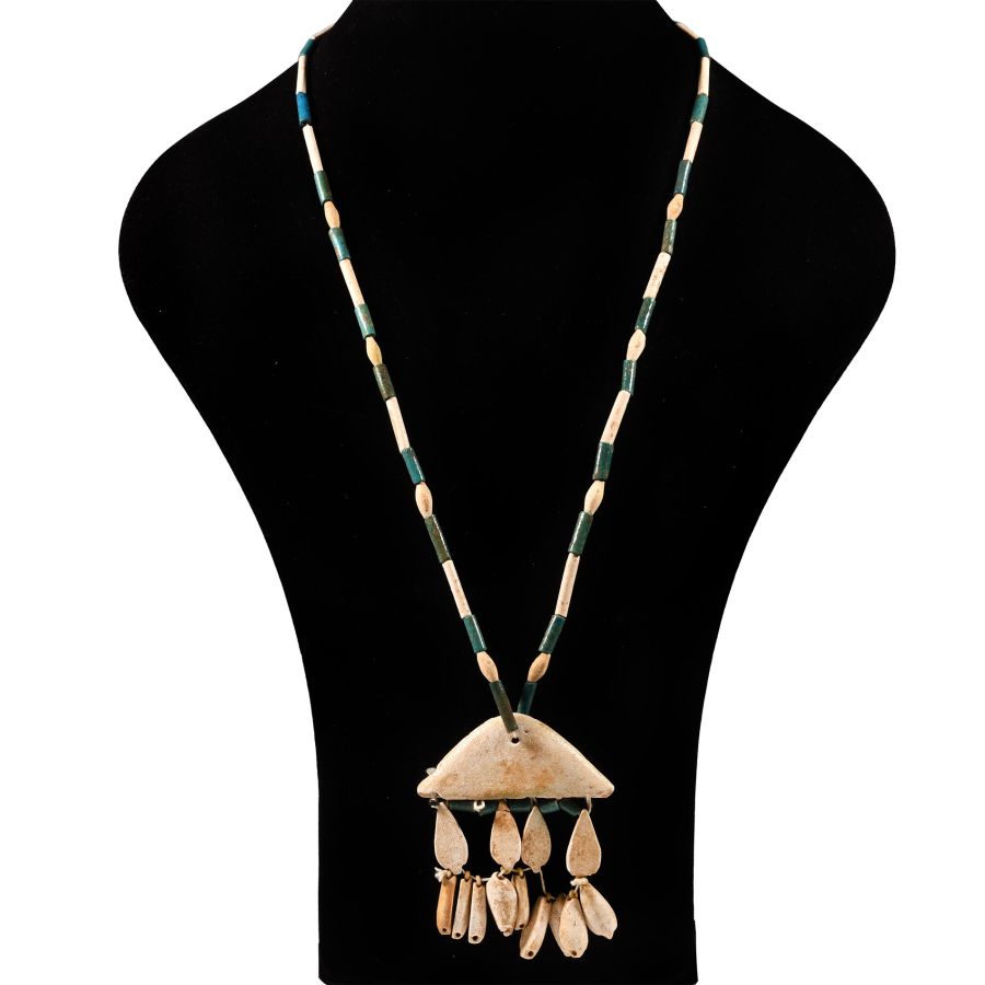 Egyptian Faience Necklace with Pendant