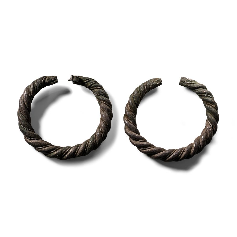 Western Asiatic Twisted Silver Bracelet Pair