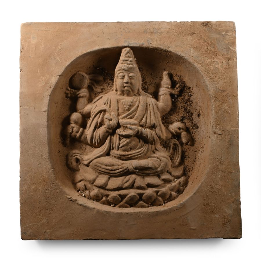 Chinese Song Terracotta Tile with Deity