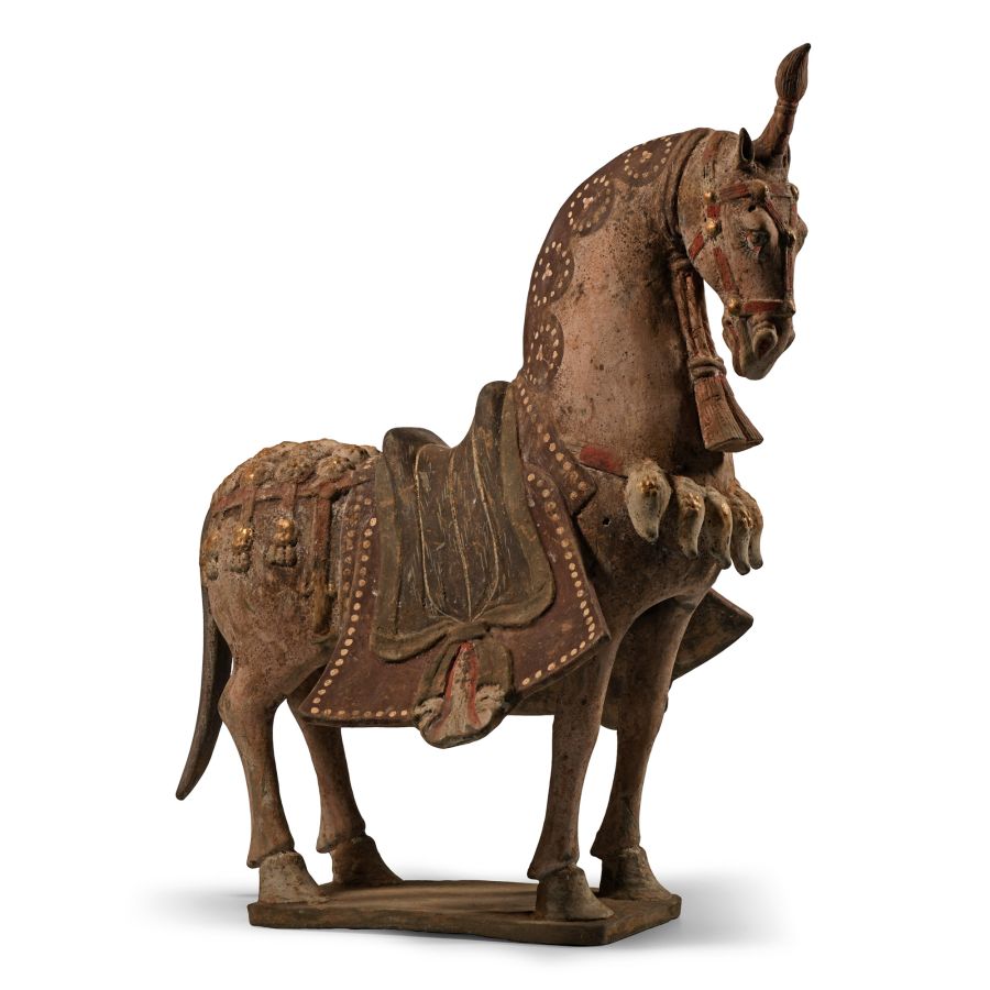 Large Chinese Warring States Terracotta Caparisoned Horse