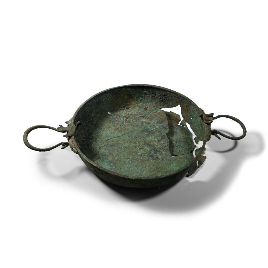 Greek Bronze Phiale with Handles