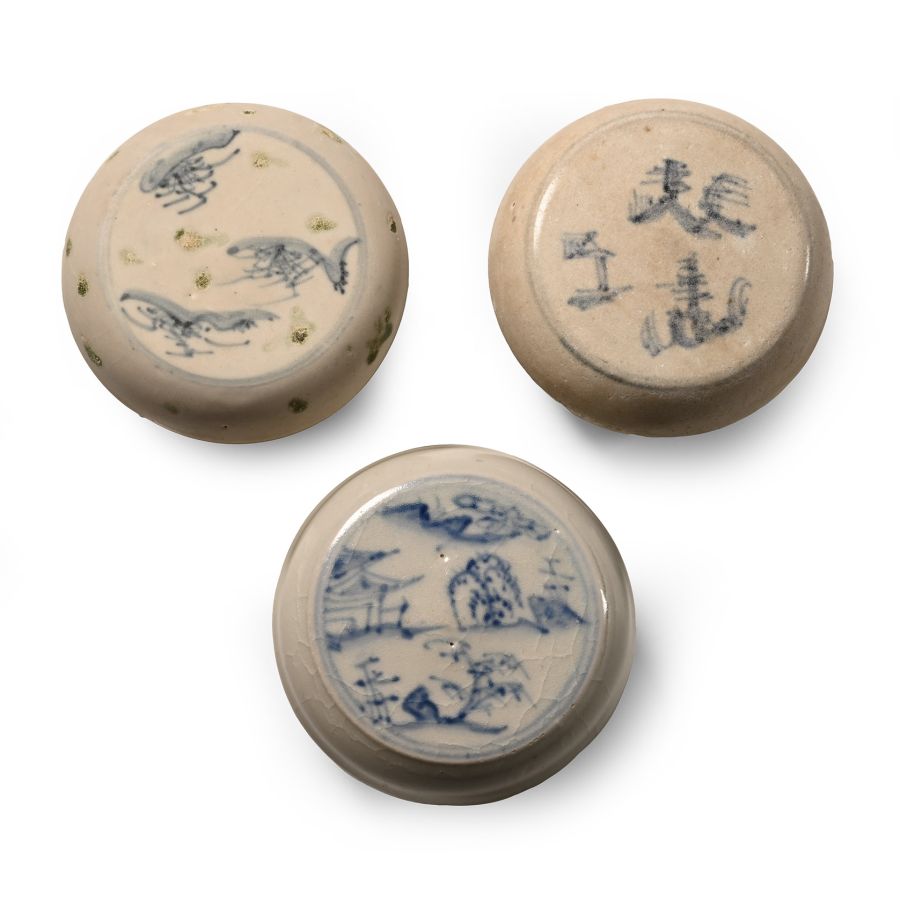 Hoi An Cargo Shipwreck Glazed Blue and White Lidded Box Collection
